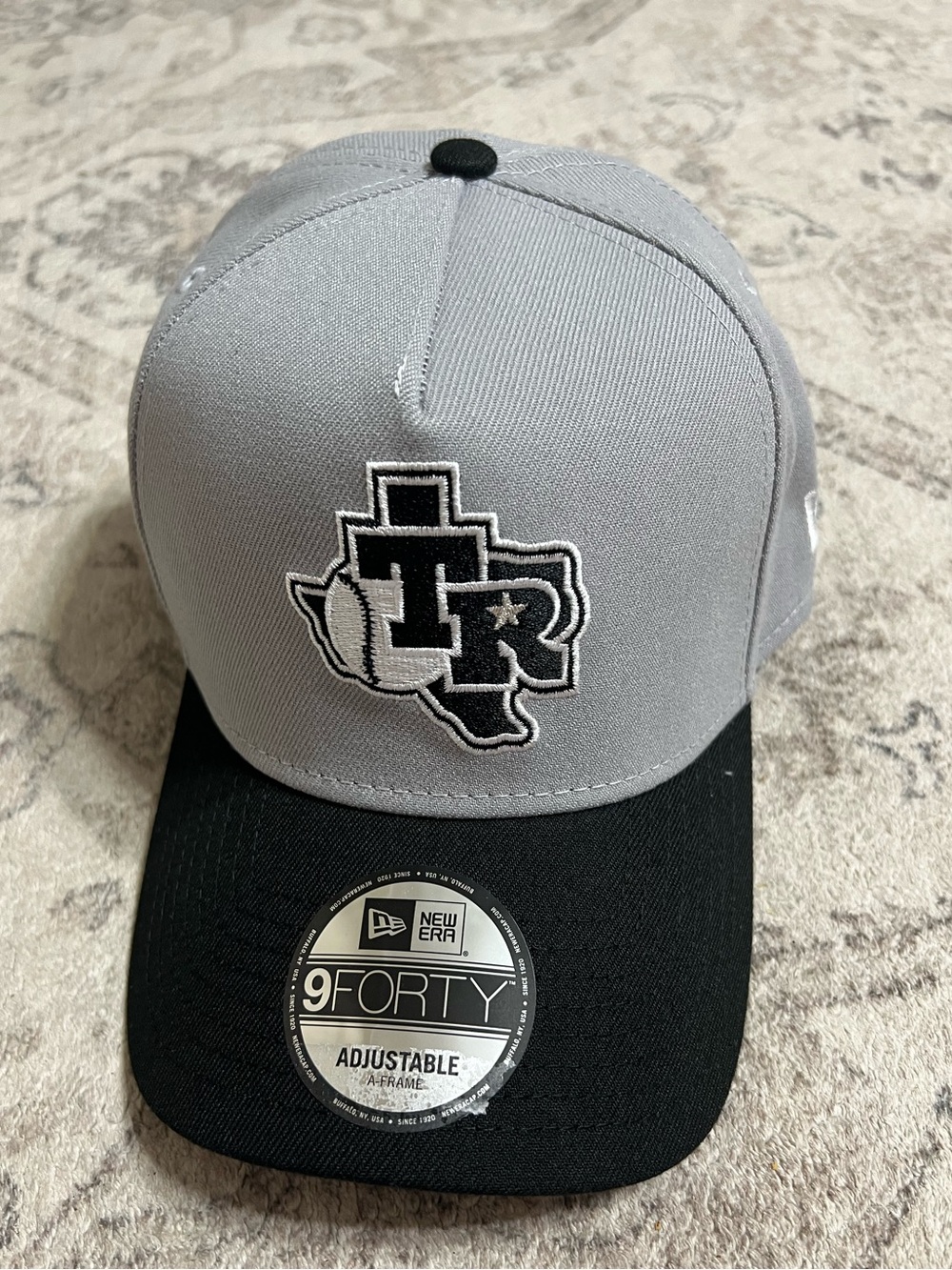 New Era Texas Rangers 9FORTY A-Frame snapback hat Gray Black